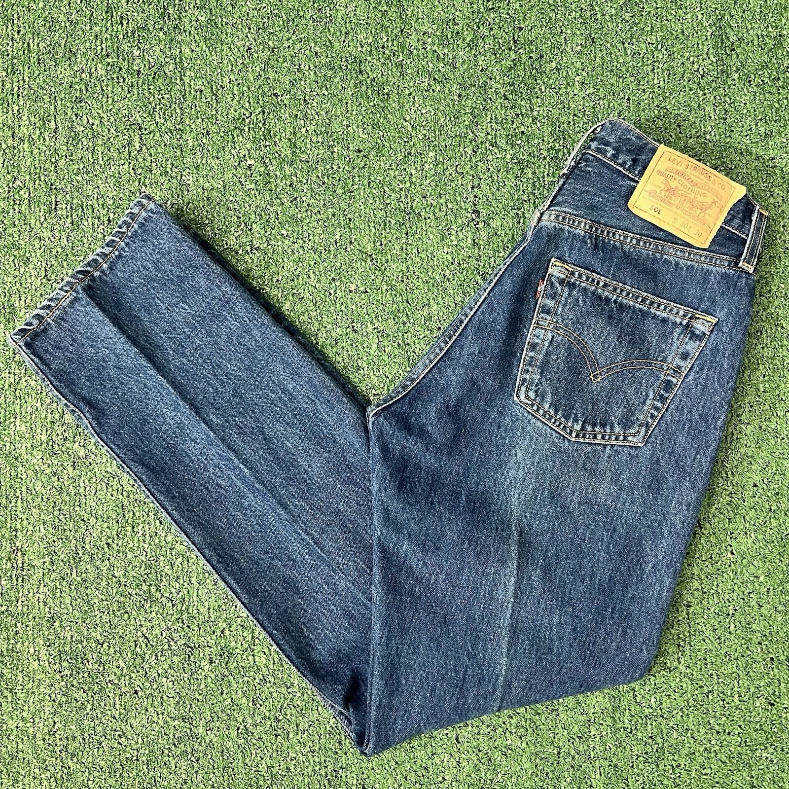 Vtg 1996 Levis 501 Jeans Womens 30x30 Usa Made Blue Denim Button Fly 80s 90s